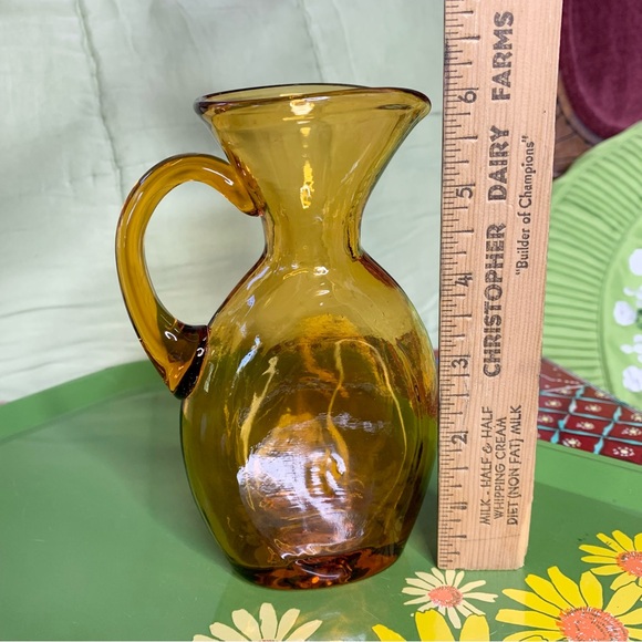 MCM Amber Glass Pitcher - Picture 7 of 9